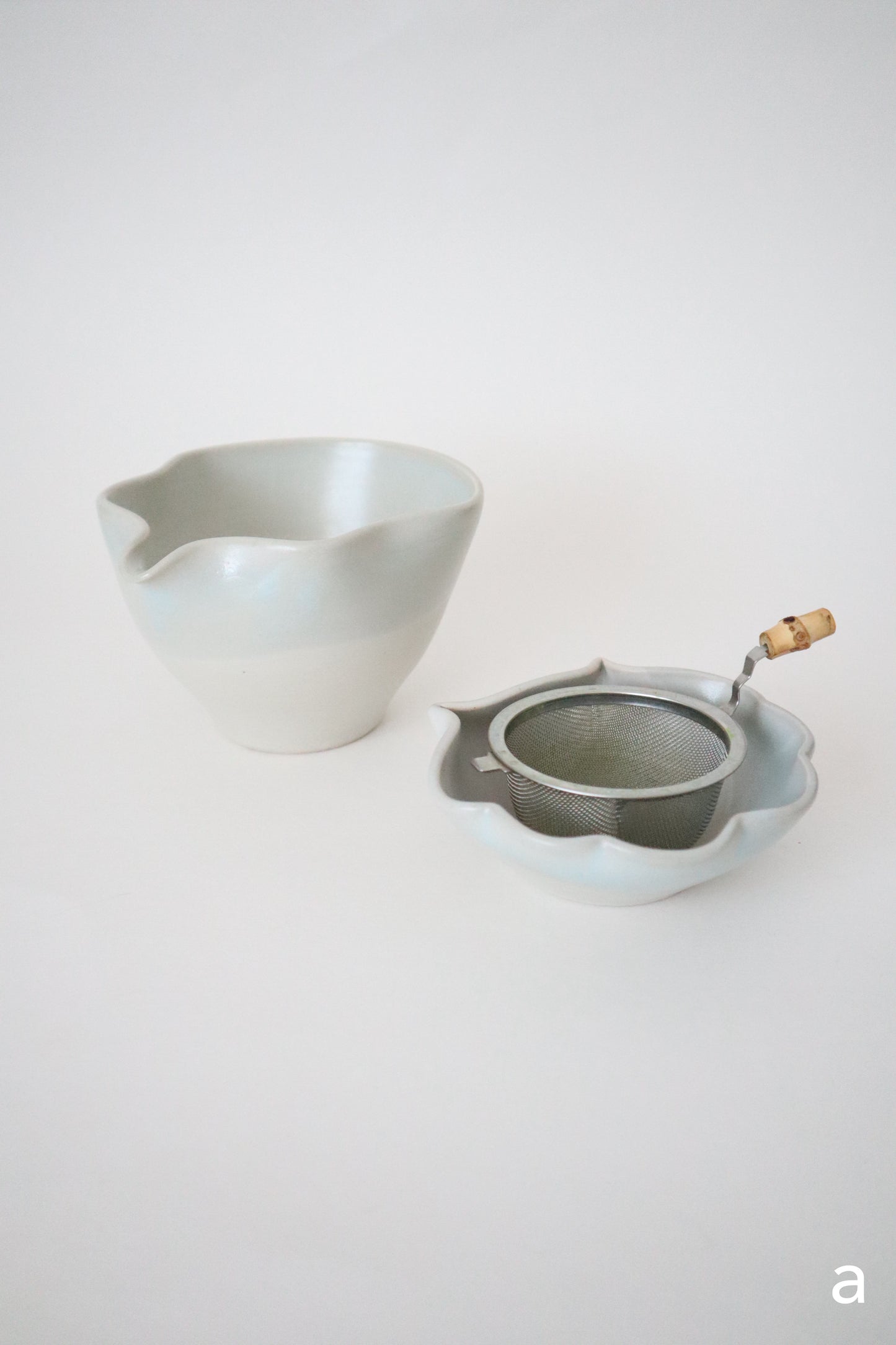 cotton blue seashell matcha bowl sets