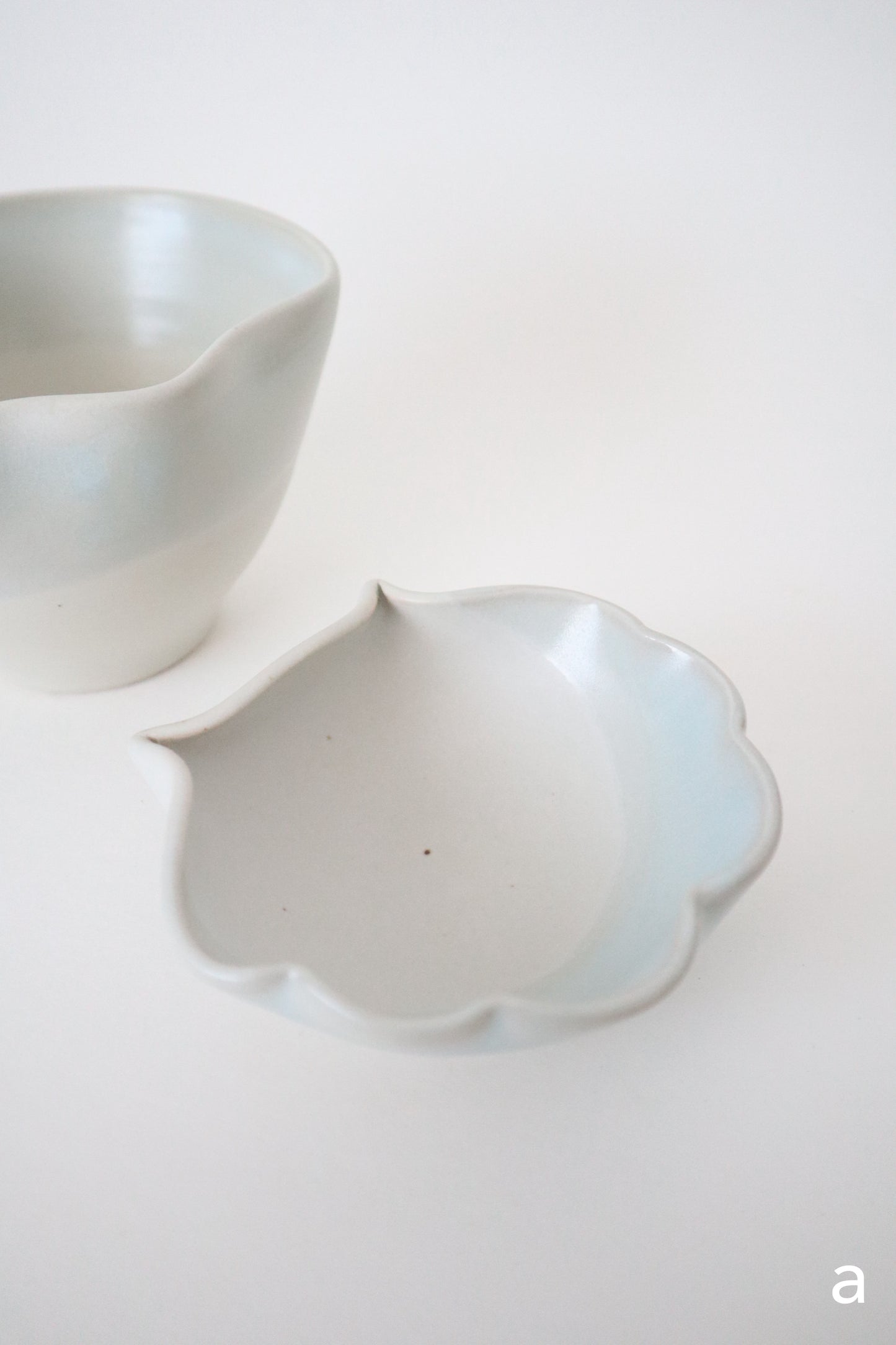 cotton blue seashell matcha bowl sets