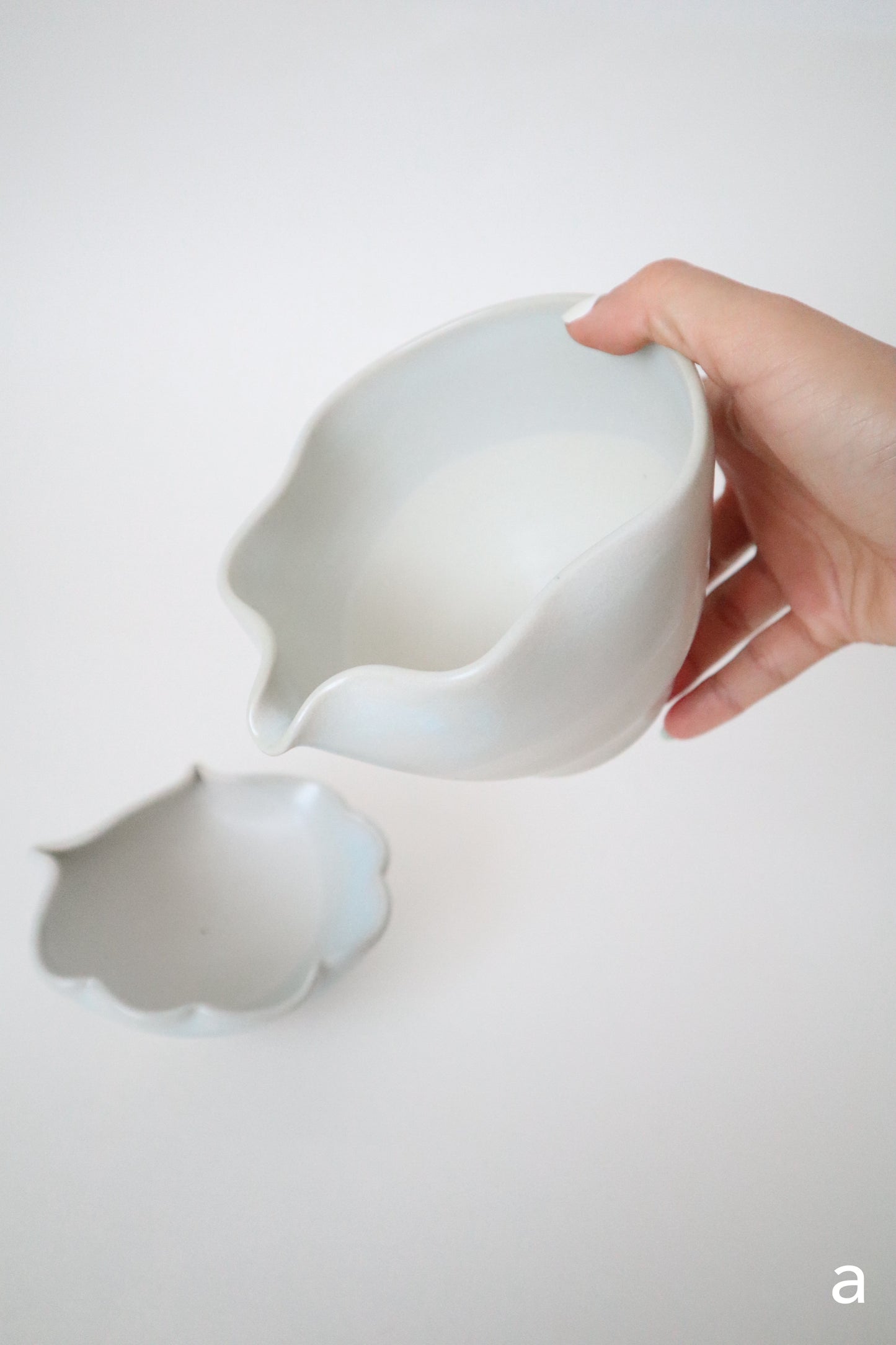 cotton blue seashell matcha bowl sets