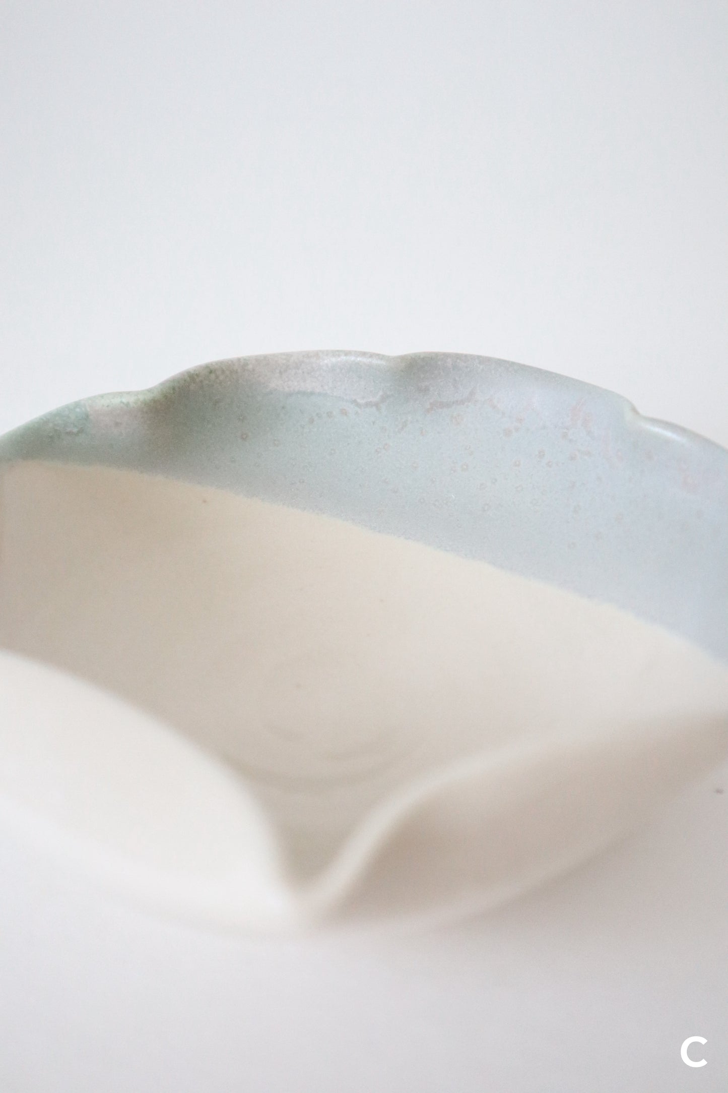sea foam seashell matcha bowl