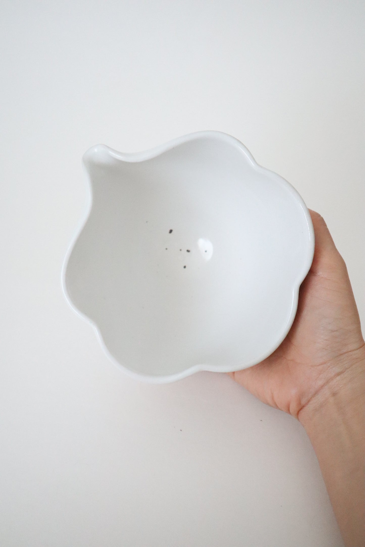 white bloom matcha bowl