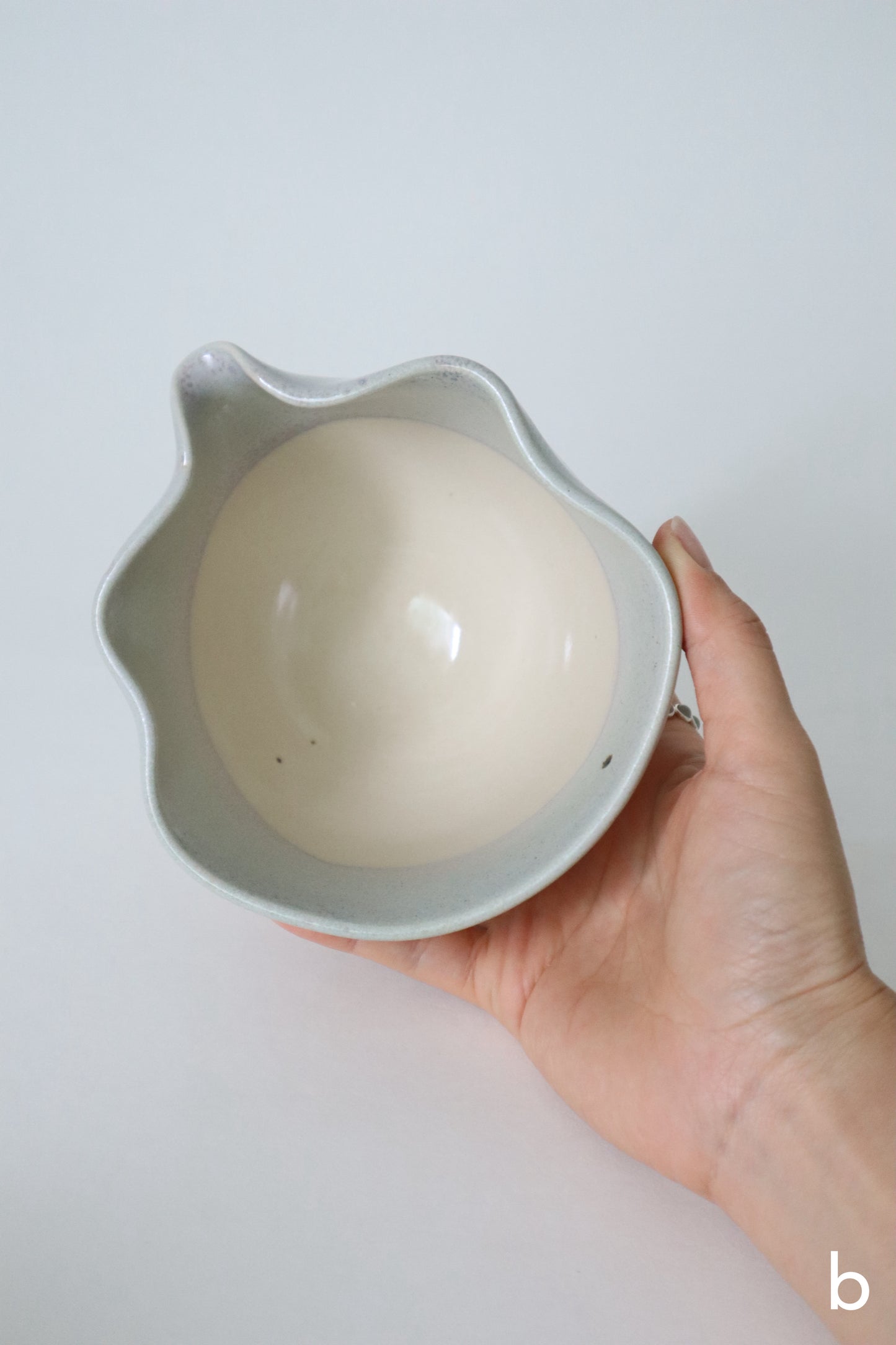 sea foam seashell matcha bowl