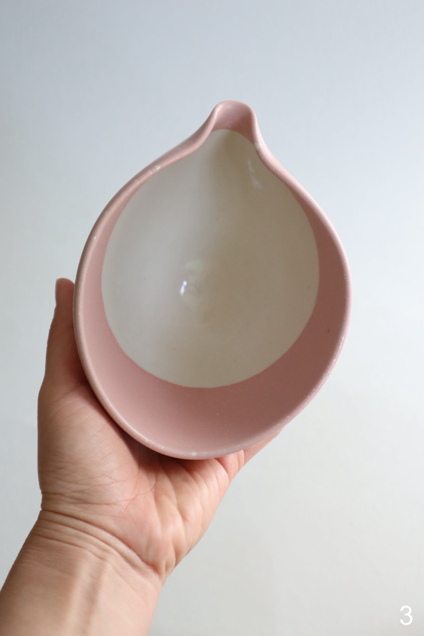 pink raindrop matcha bowl