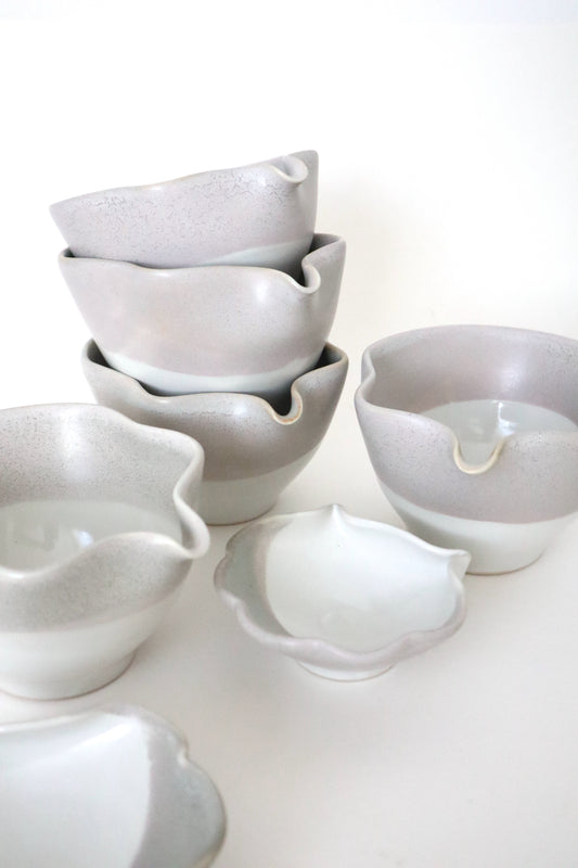 wild clay seashell matcha bowl sets
