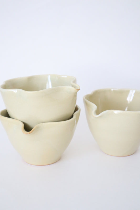 butter yellow bloom matcha bowls
