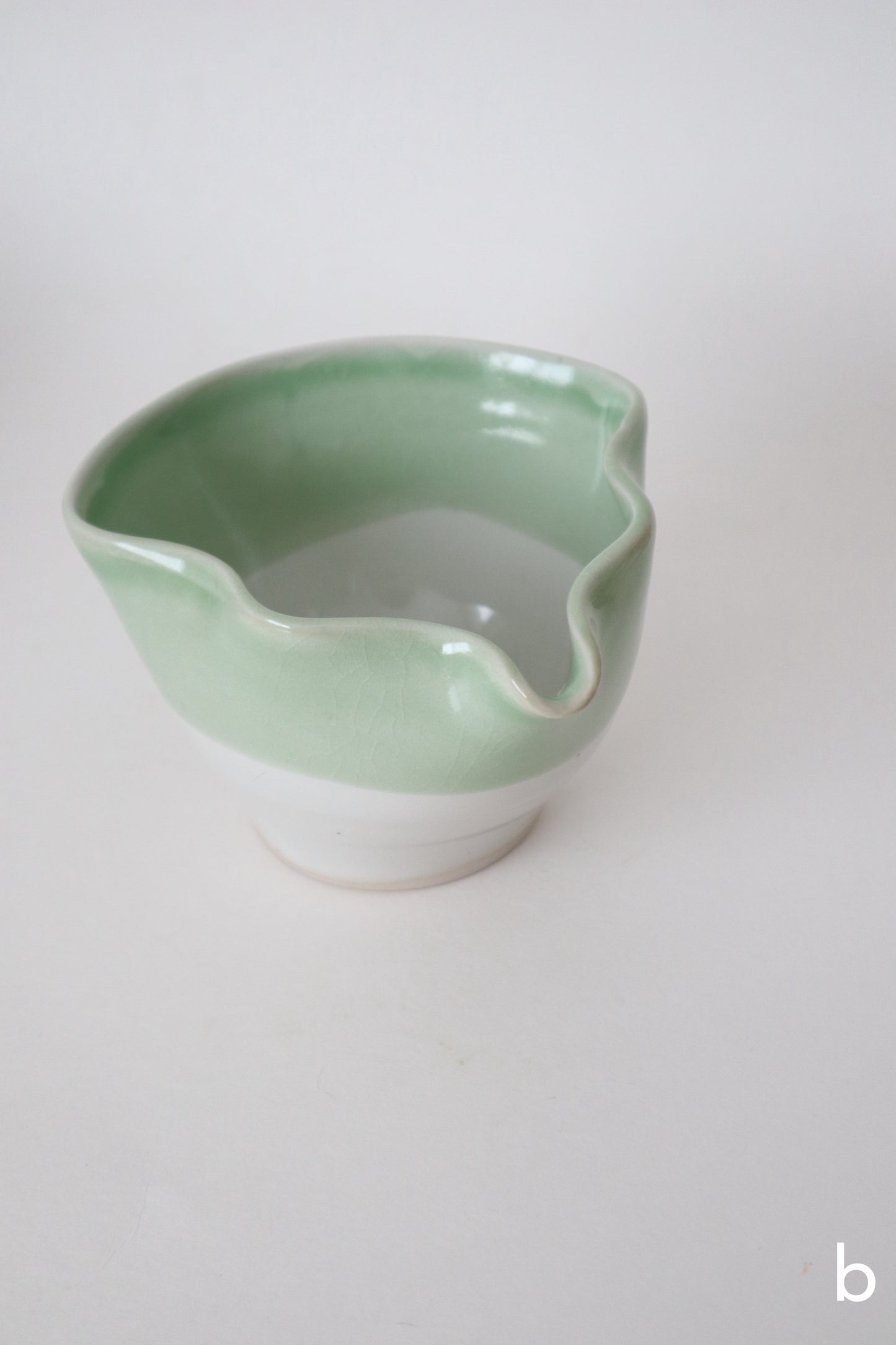 seashell matcha bowls in jade