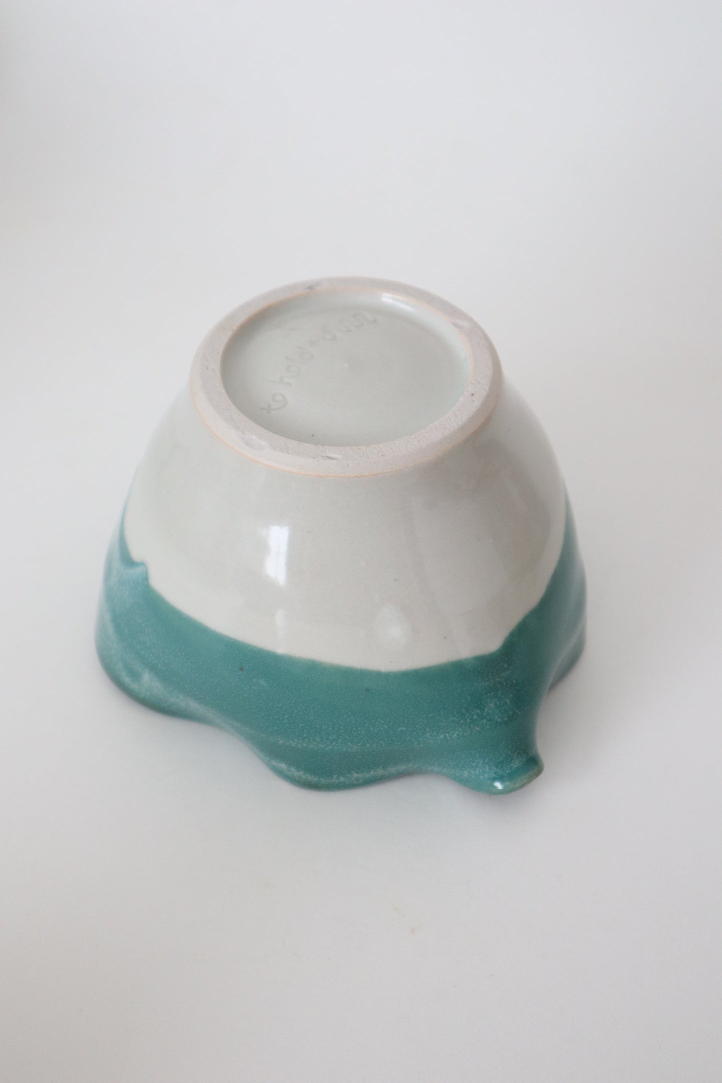 seashell matcha bowl in deep blue