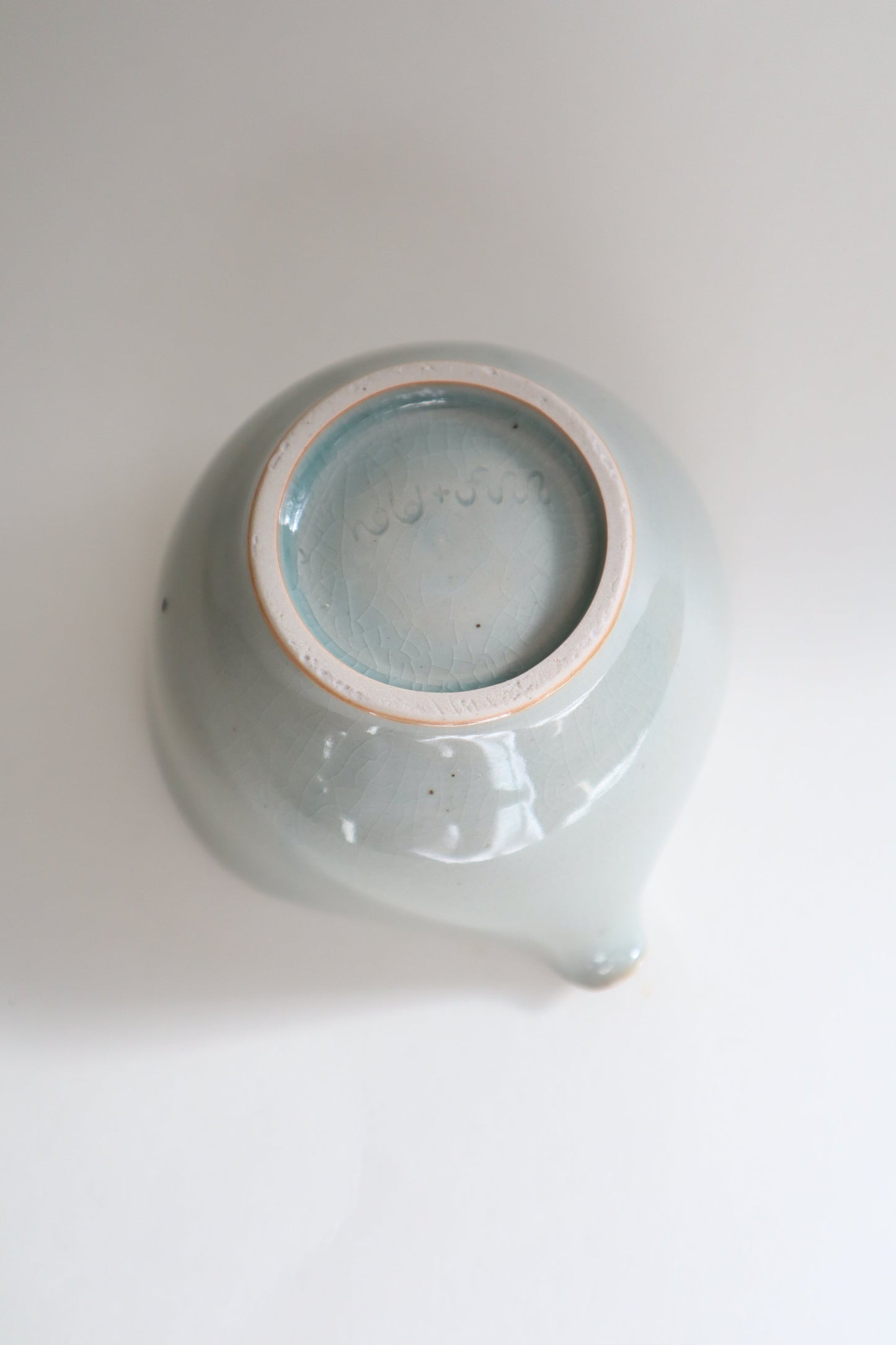 Stretchy the cat in matcha bowl