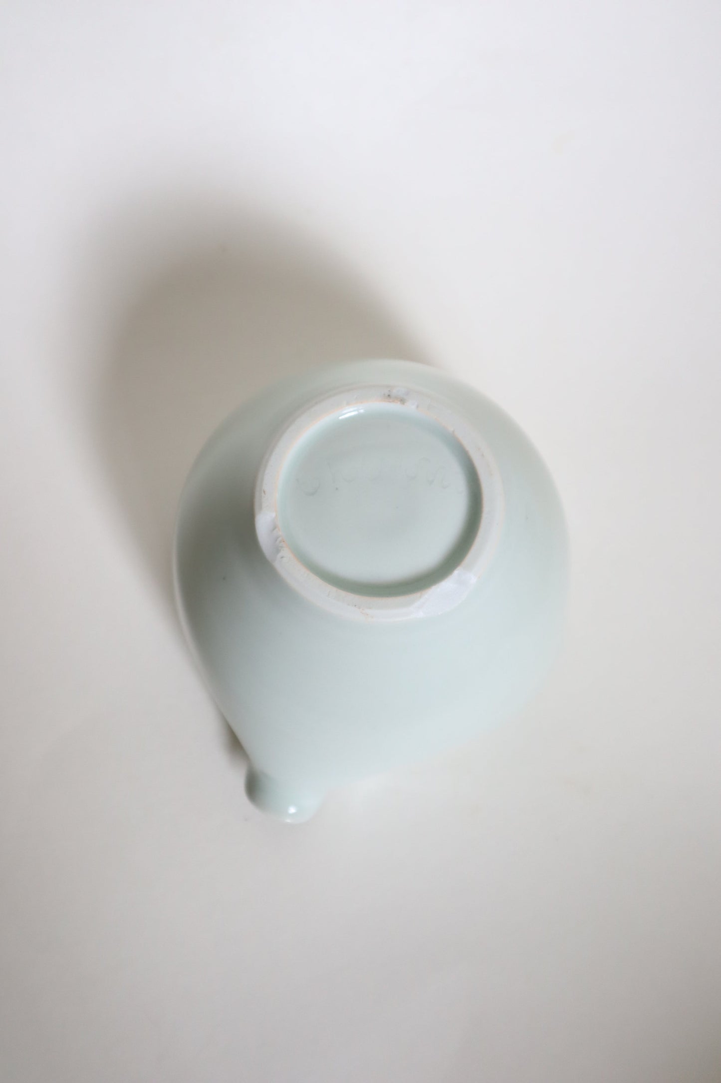Button the cat in matcha bowl