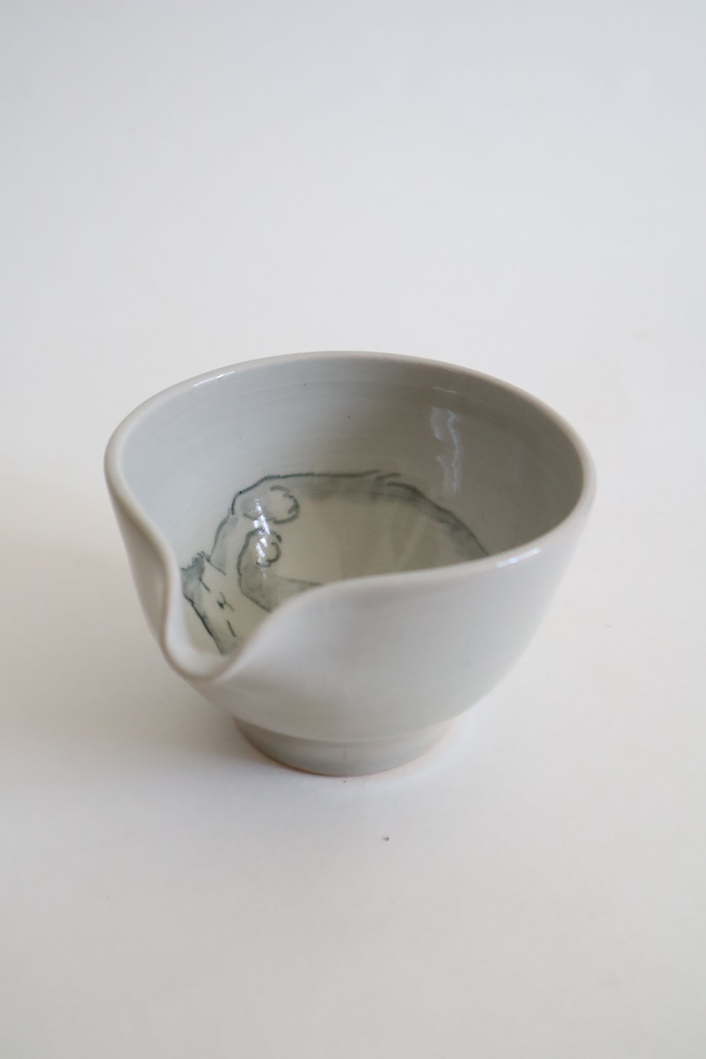 Tom the cat in matcha bowl