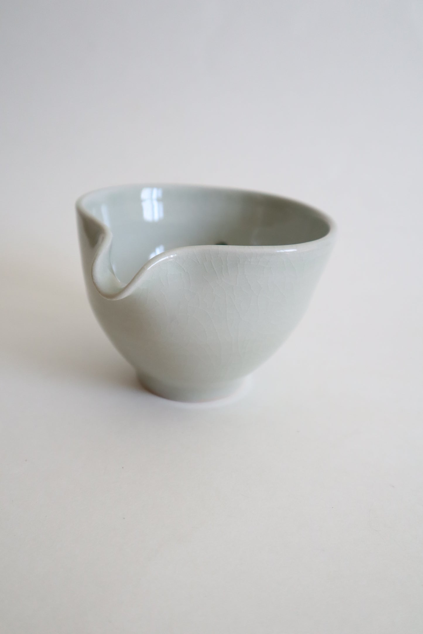 Pearl the cat in matcha bowl