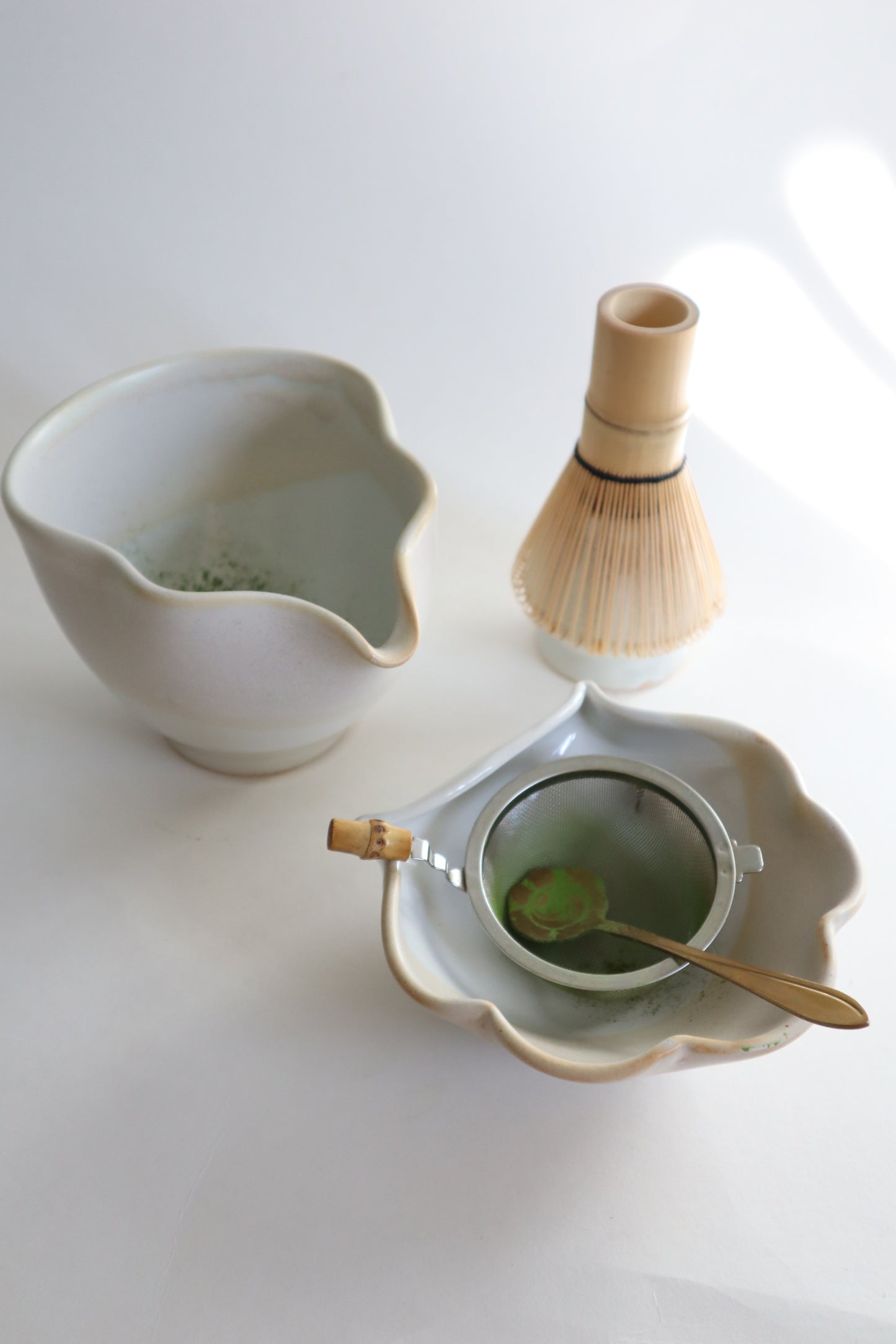 warm sand seashell matcha bowl sets