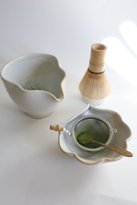 warm sand seashell matcha bowl sets