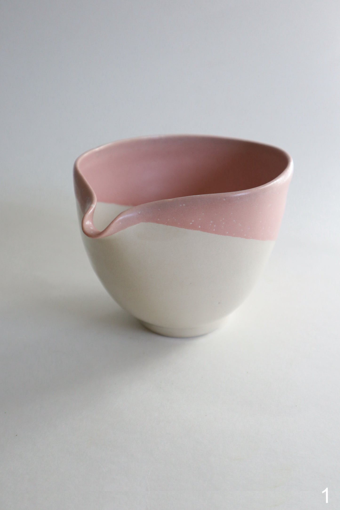 pink raindrop matcha bowl