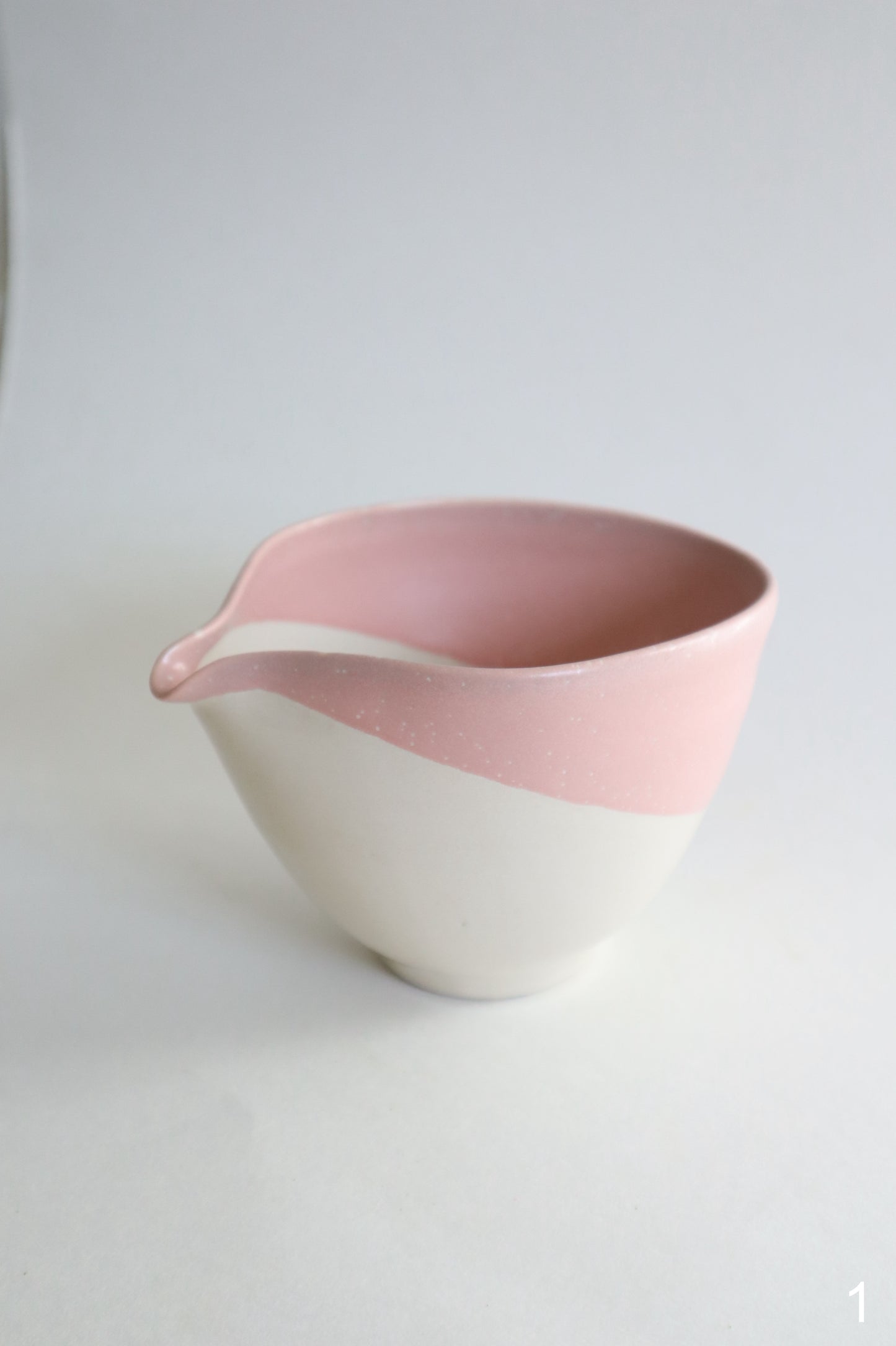 pink raindrop matcha bowl