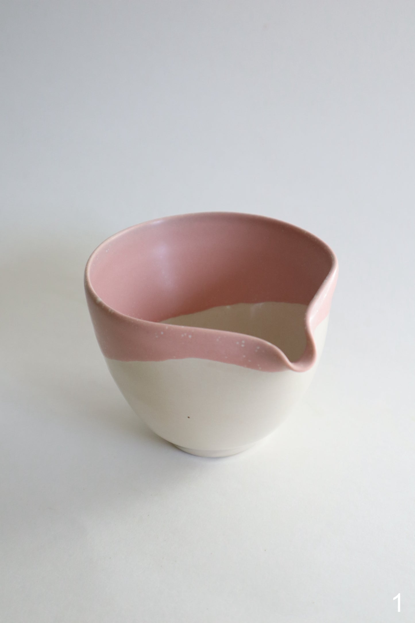 pink raindrop matcha bowl