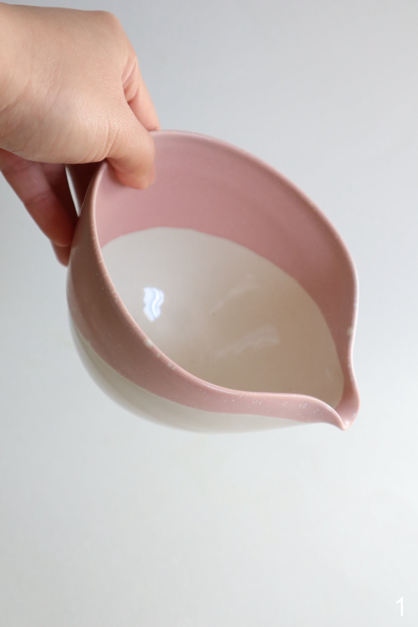 pink raindrop matcha bowl