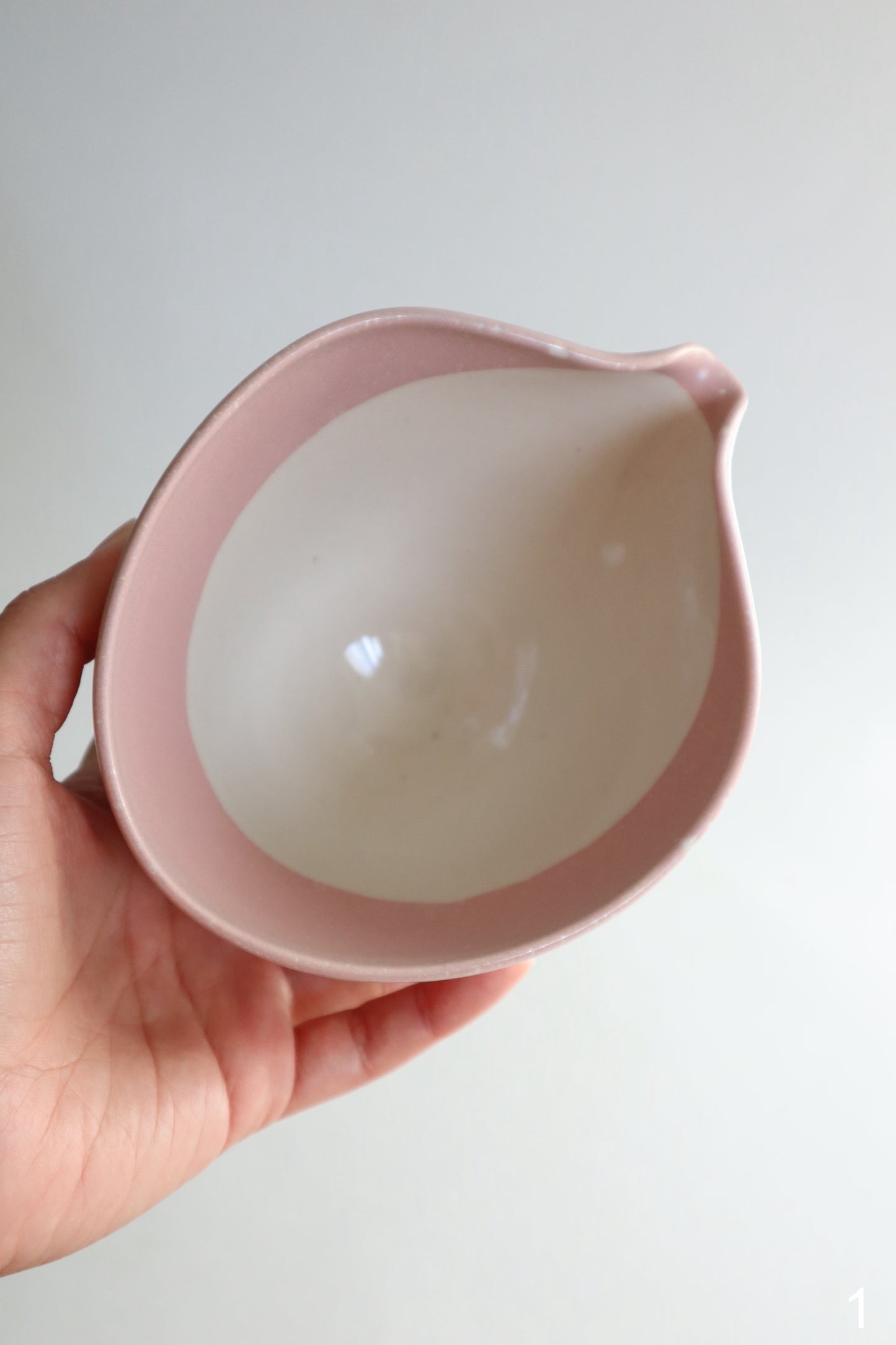 pink raindrop matcha bowl
