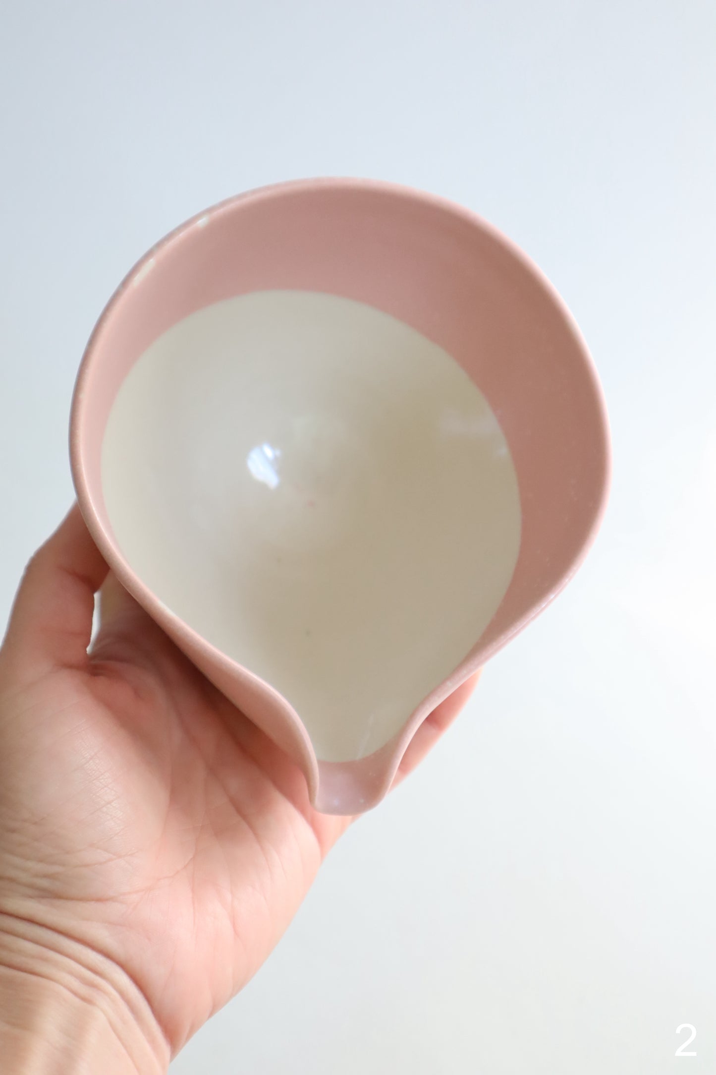 pink raindrop matcha bowl