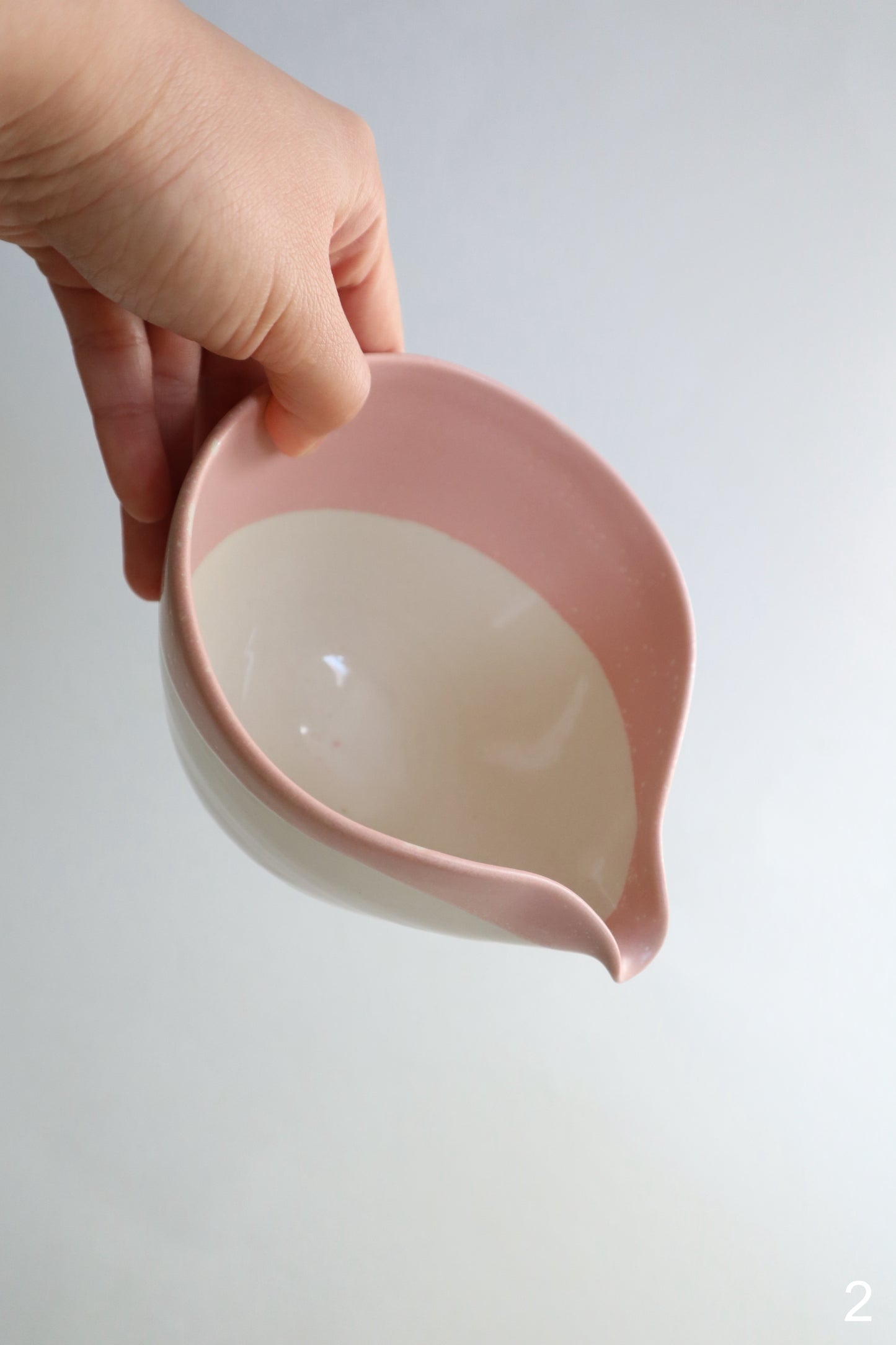 pink raindrop matcha bowl
