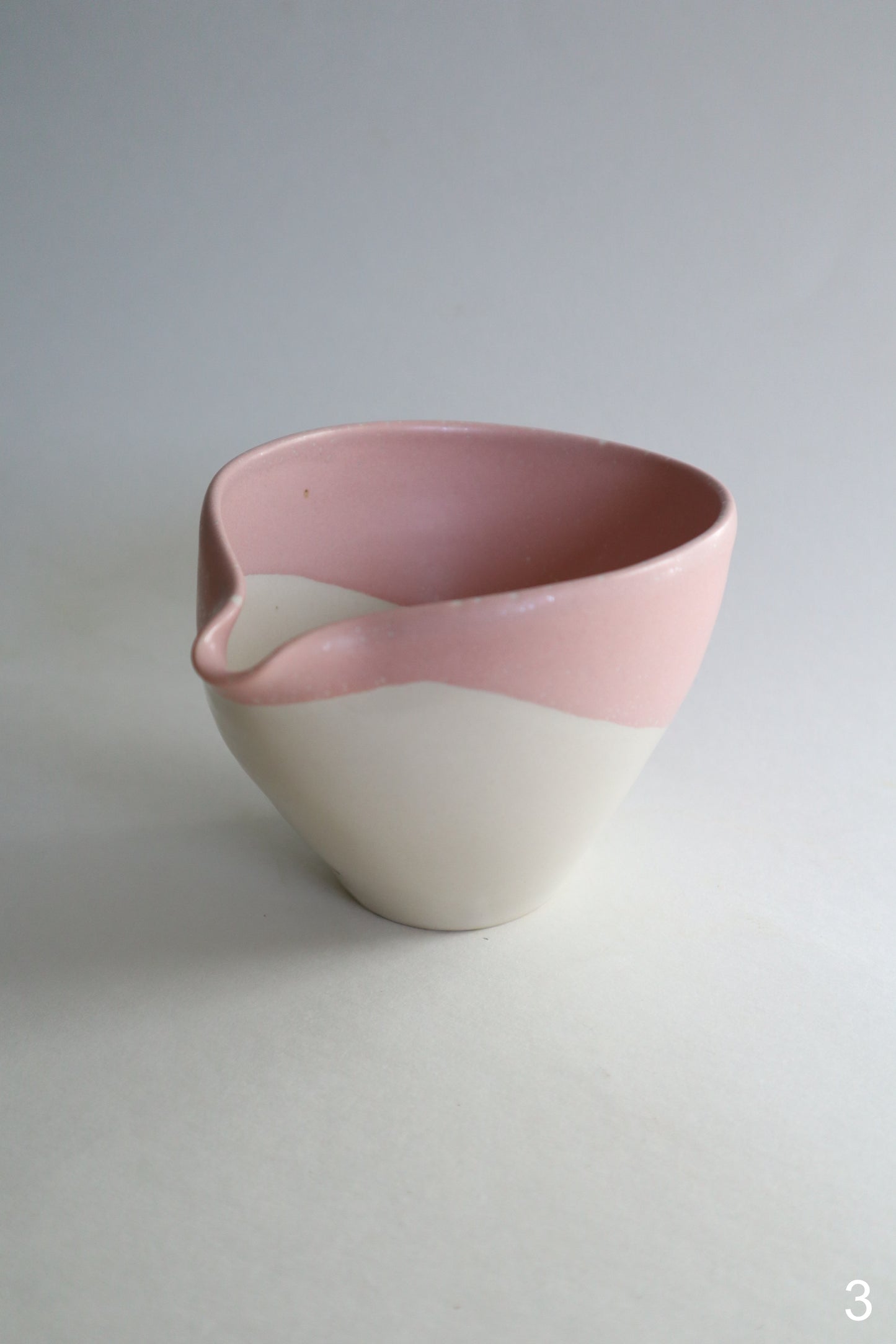 pink raindrop matcha bowl