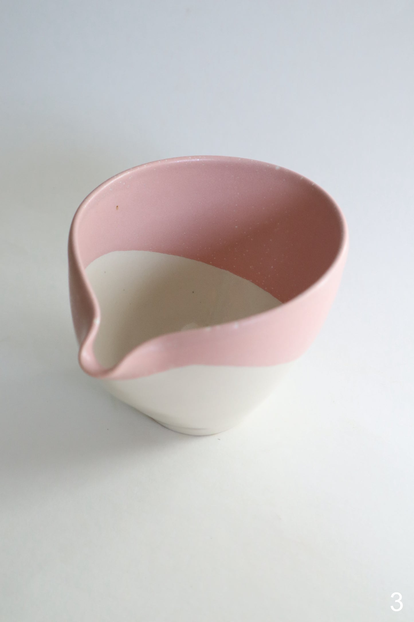 pink raindrop matcha bowl