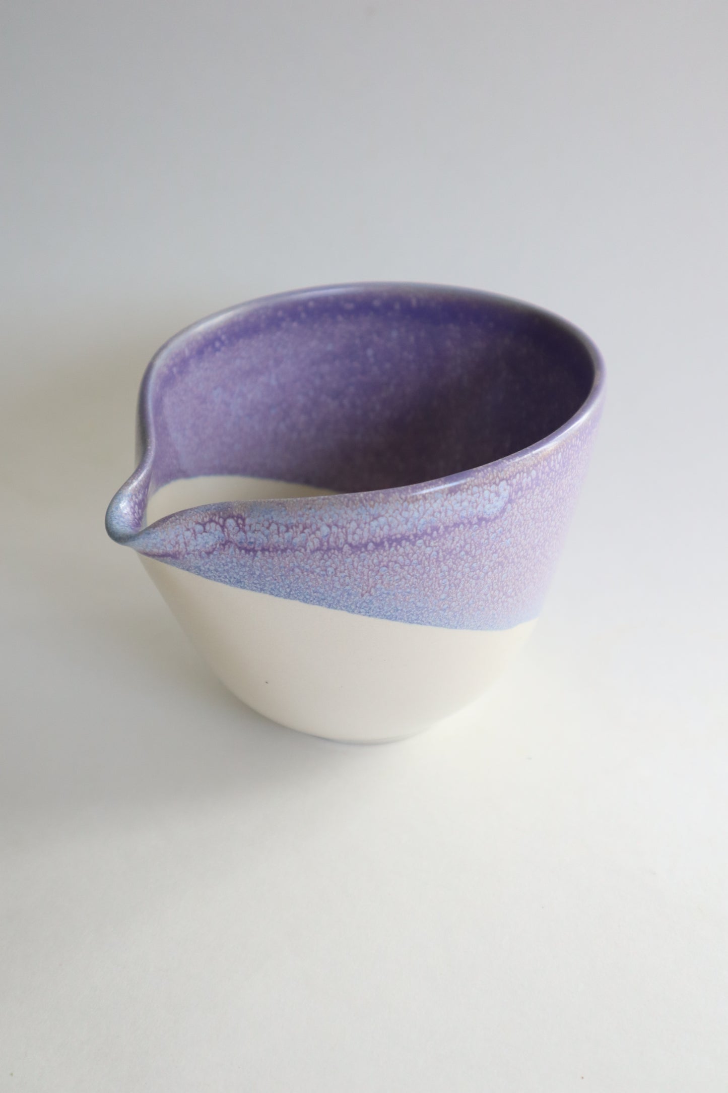 purple raindrop matcha bowl