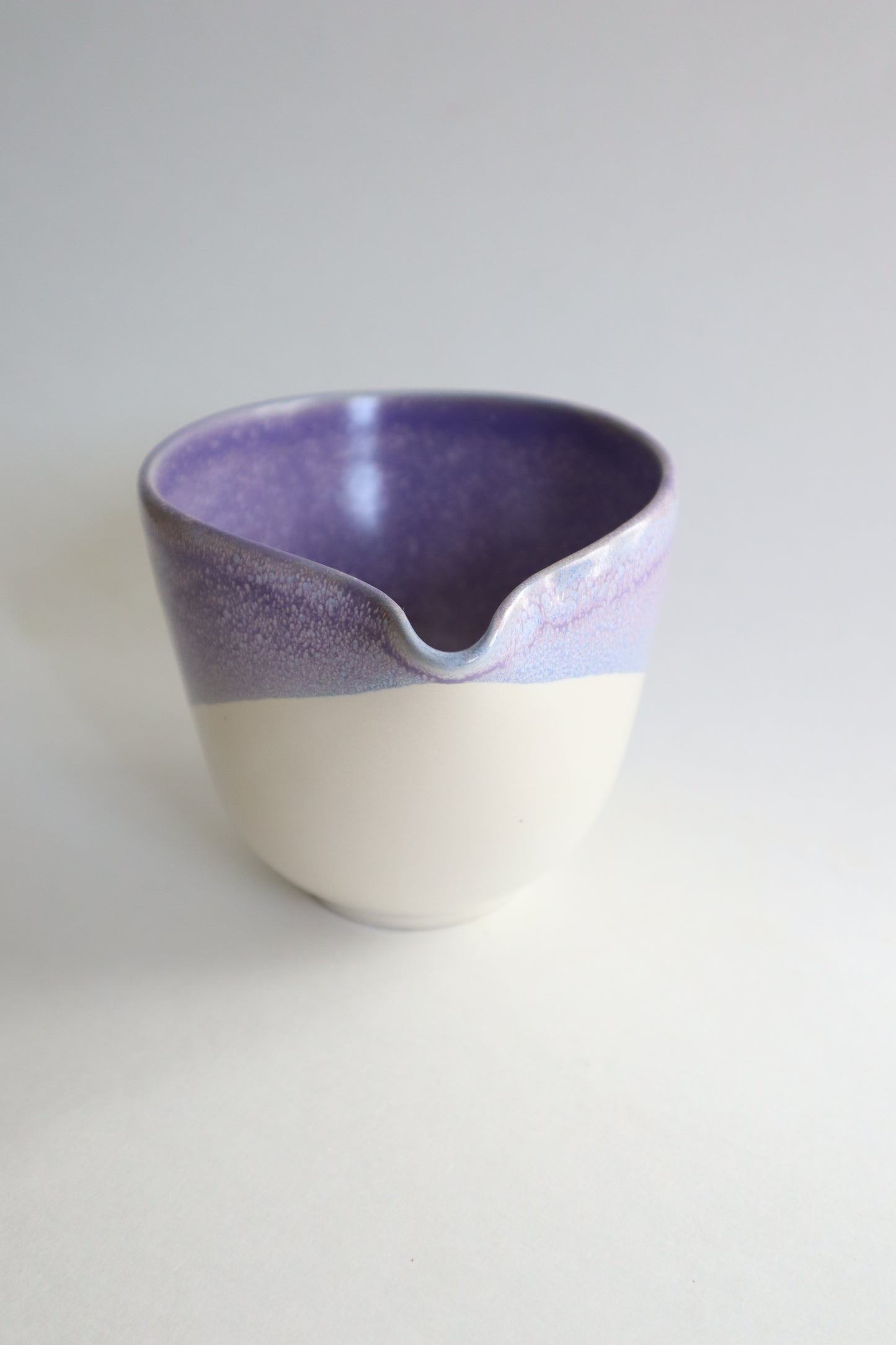 purple raindrop matcha bowl