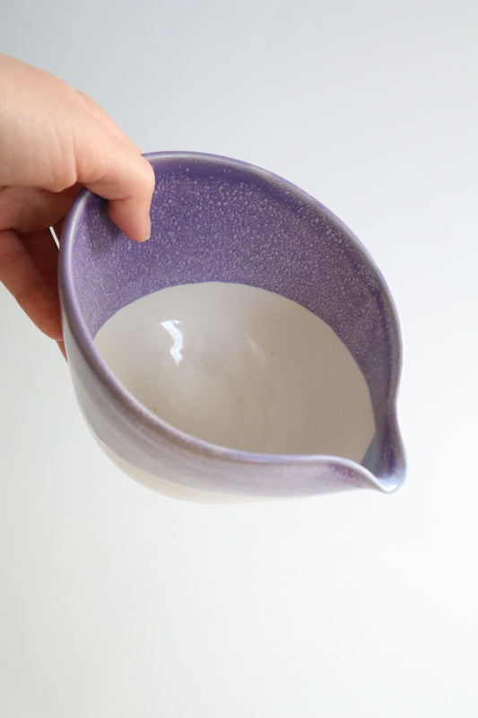 purple raindrop matcha bowl