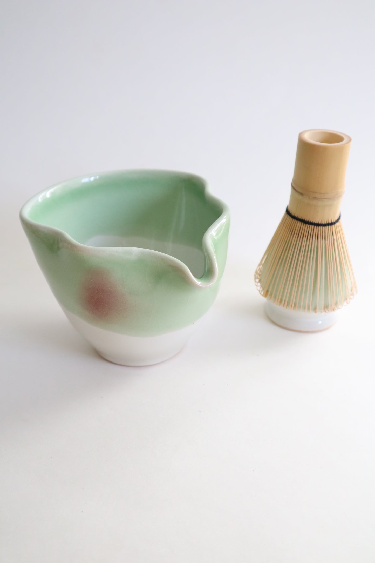 apple green seashell matcha set