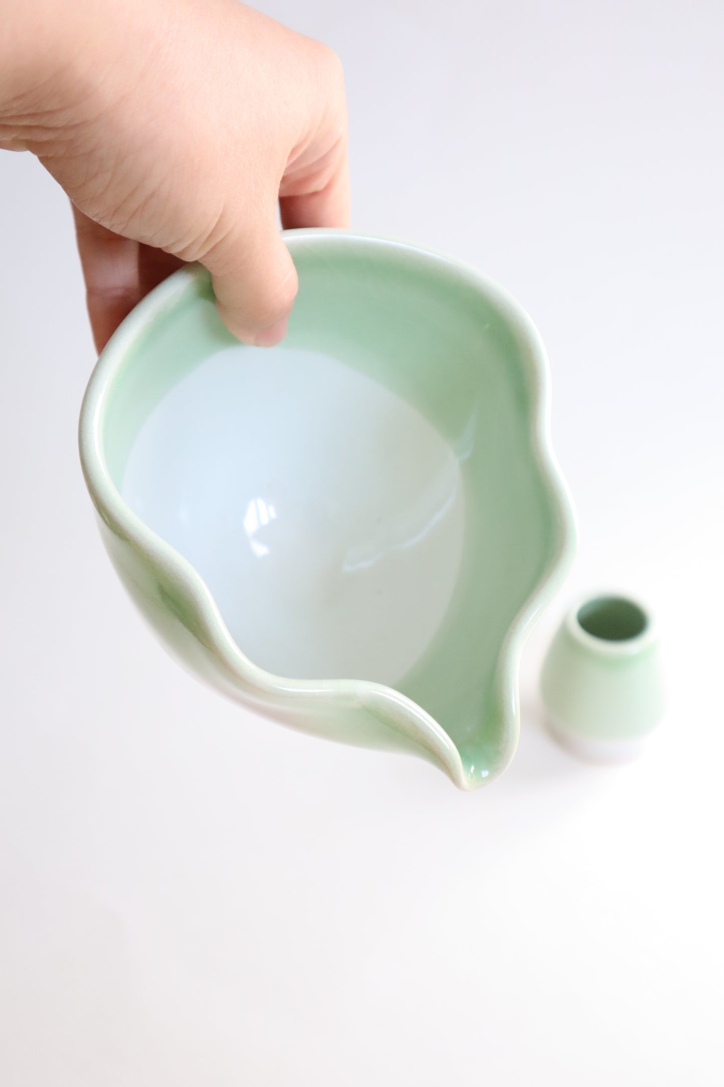 apple green seashell matcha set