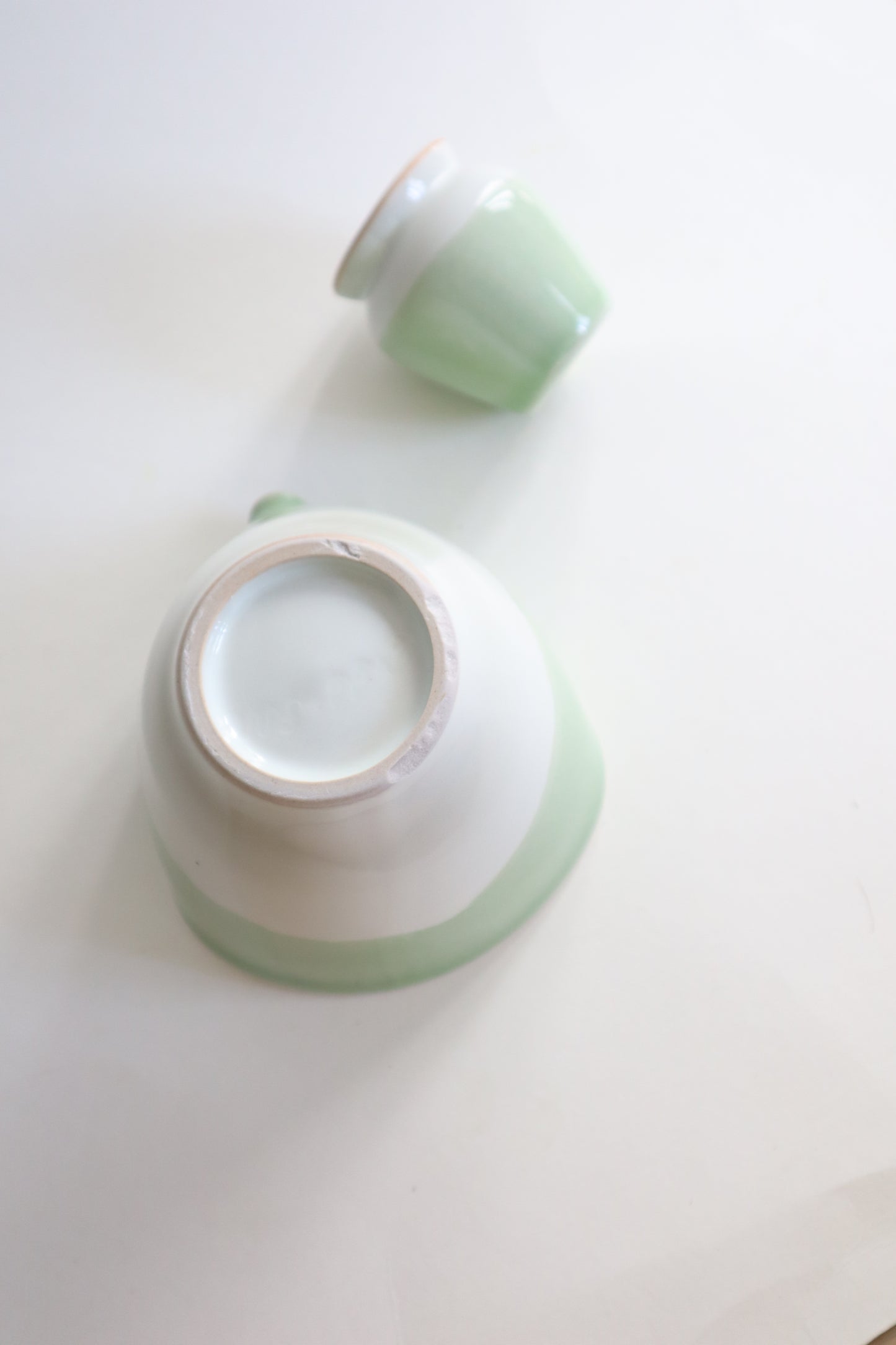 apple green seashell matcha set