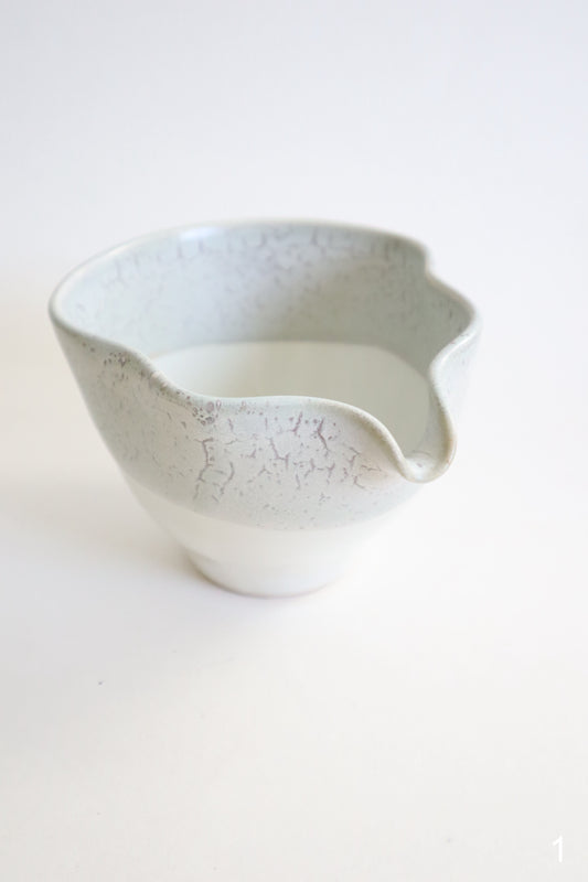 wild clay seashell matcha bowls