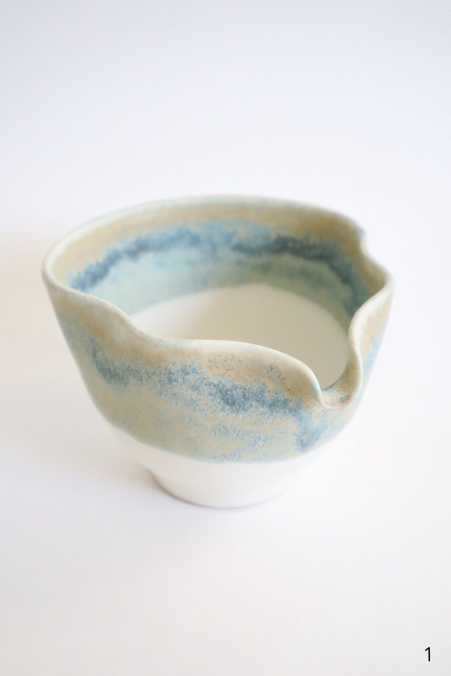 green agate seashell matcha bowls