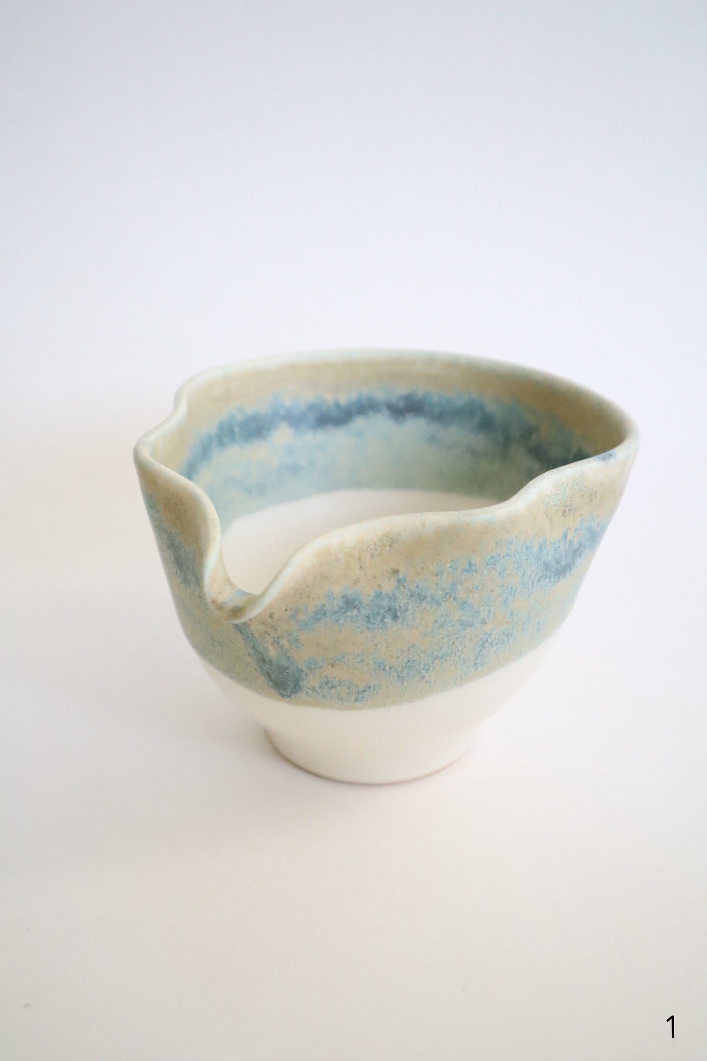 green agate seashell matcha bowls
