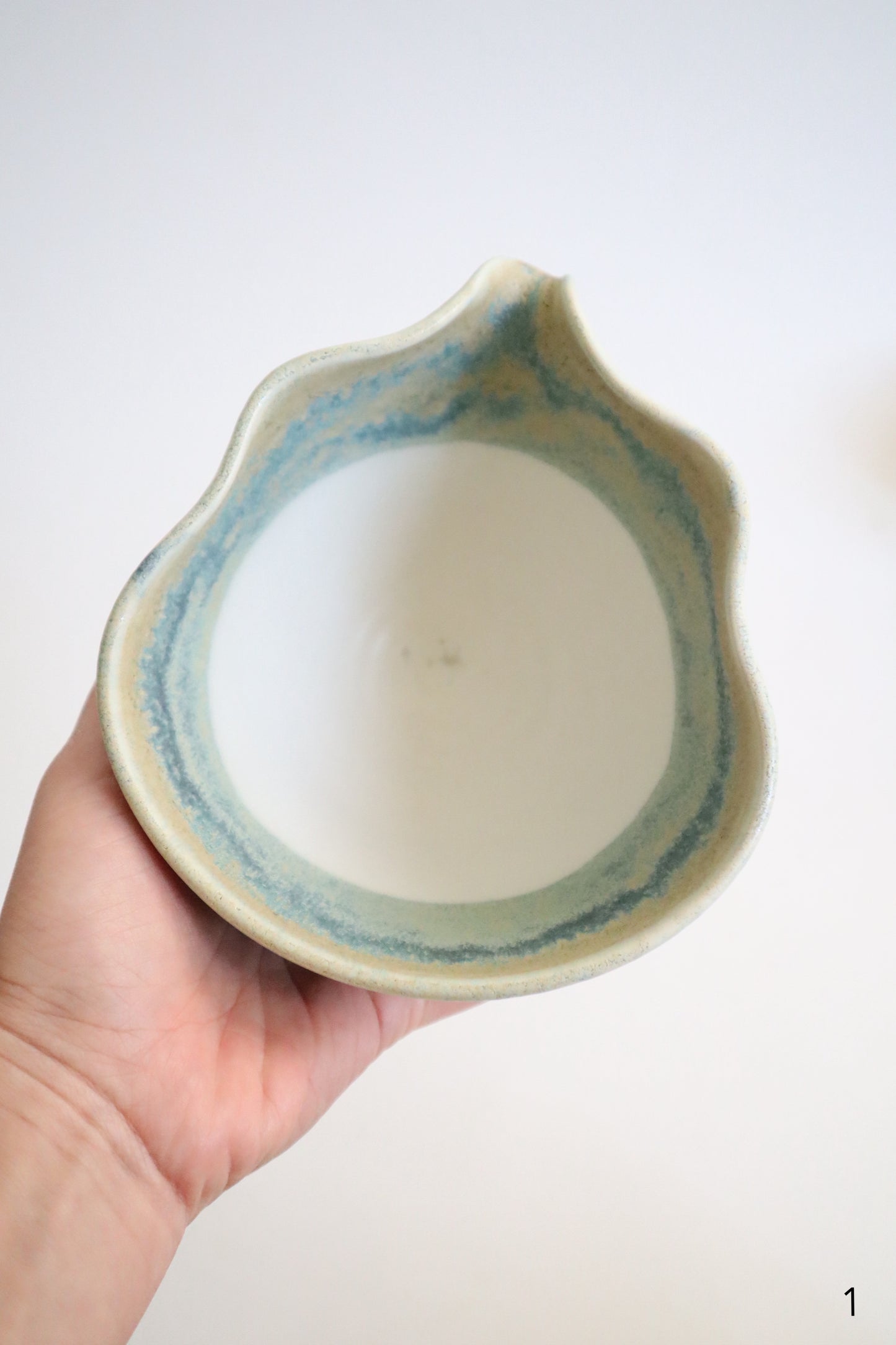 green agate seashell matcha bowls