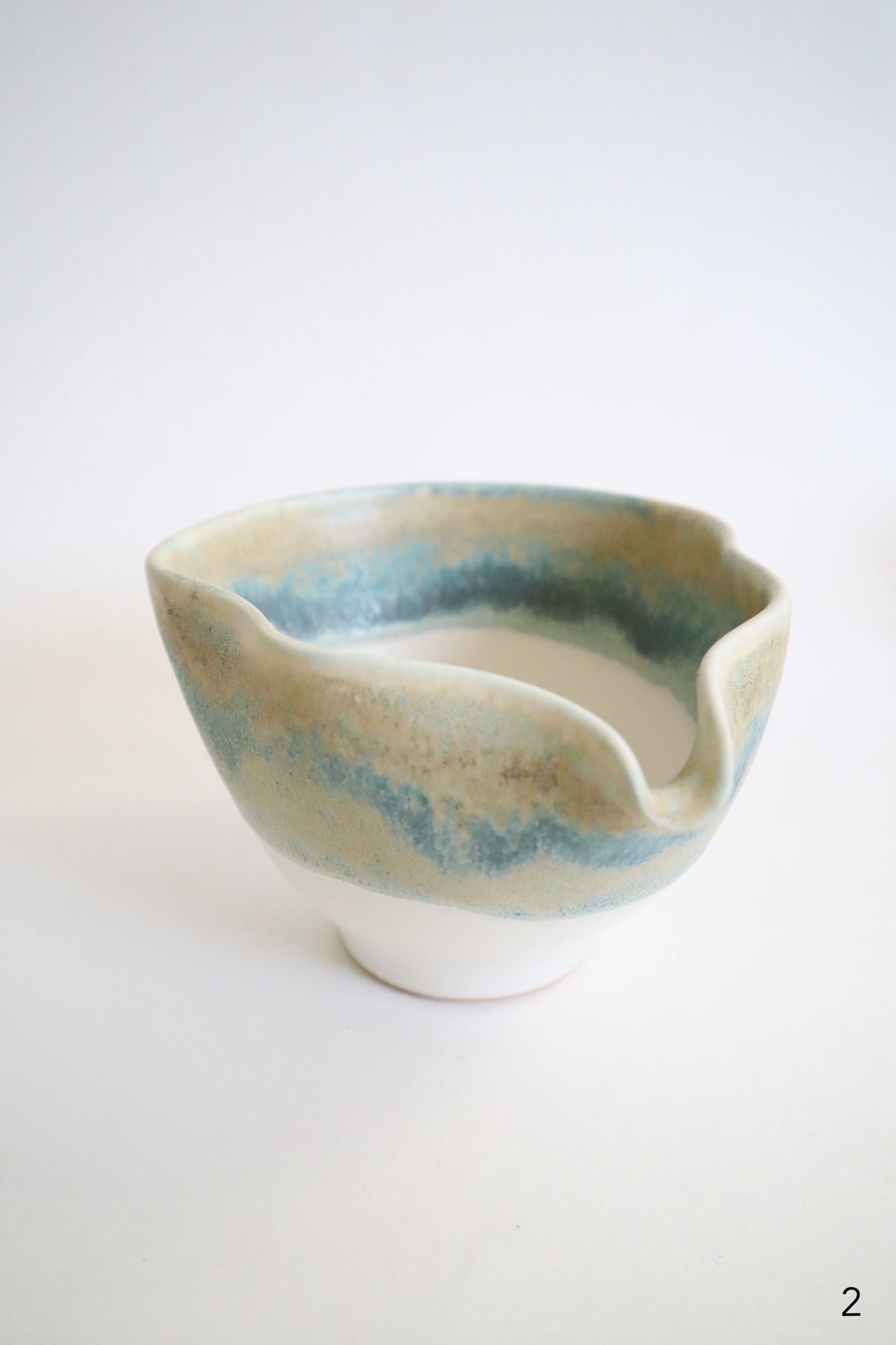 green agate seashell matcha bowls