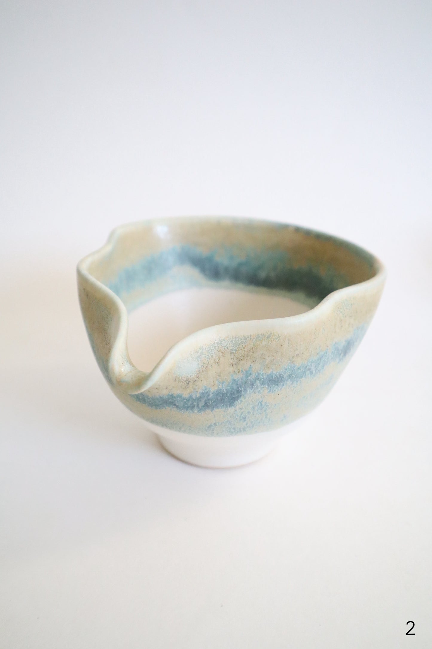 green agate seashell matcha bowls