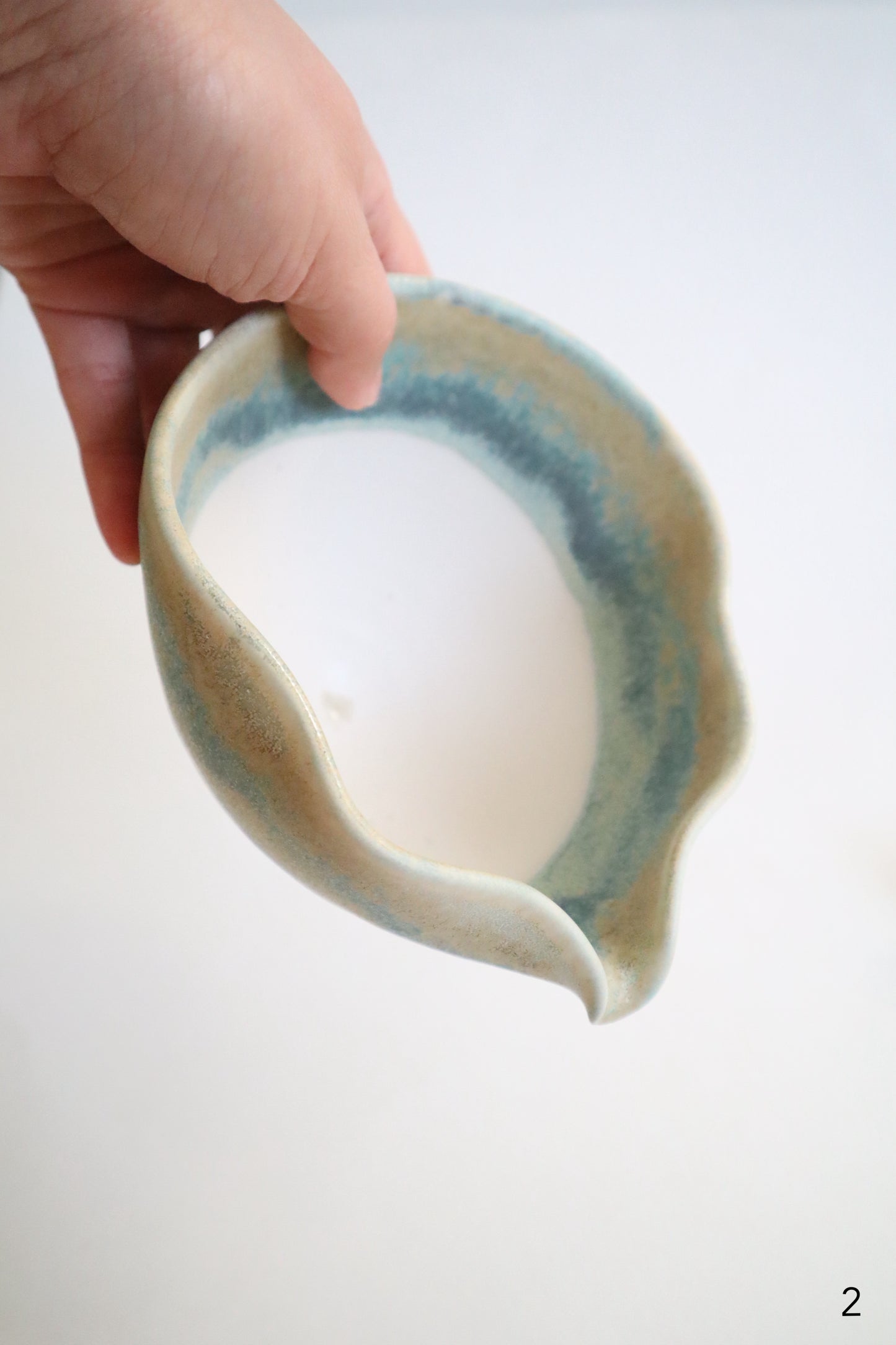 green agate seashell matcha bowls