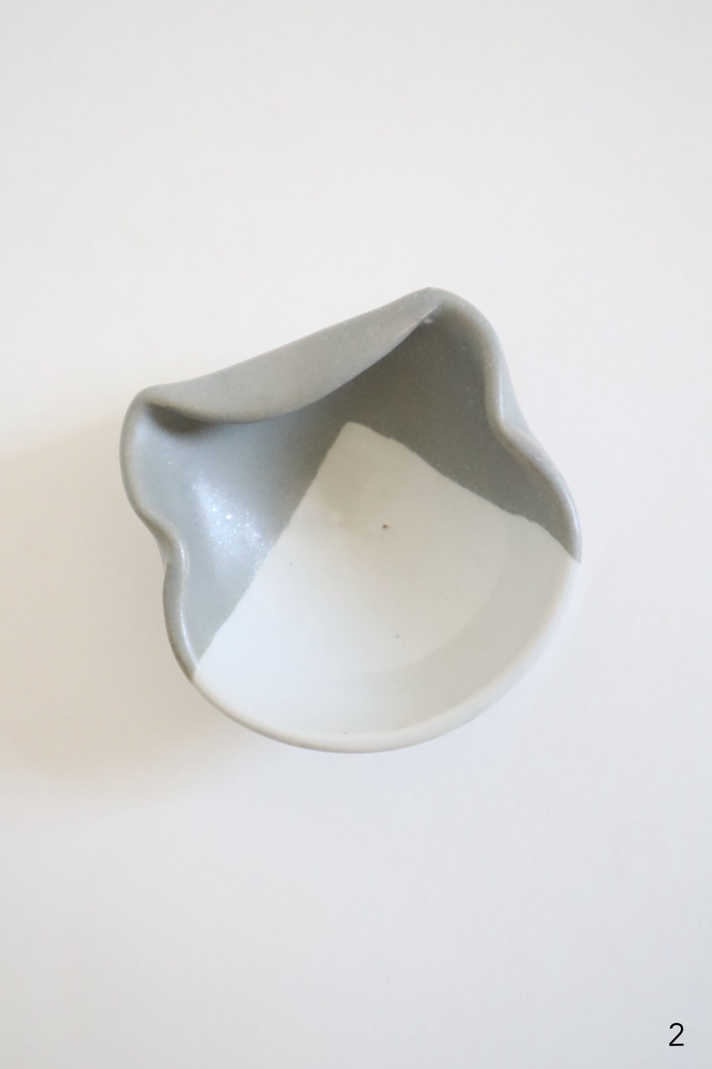 small gray & white cat dishes