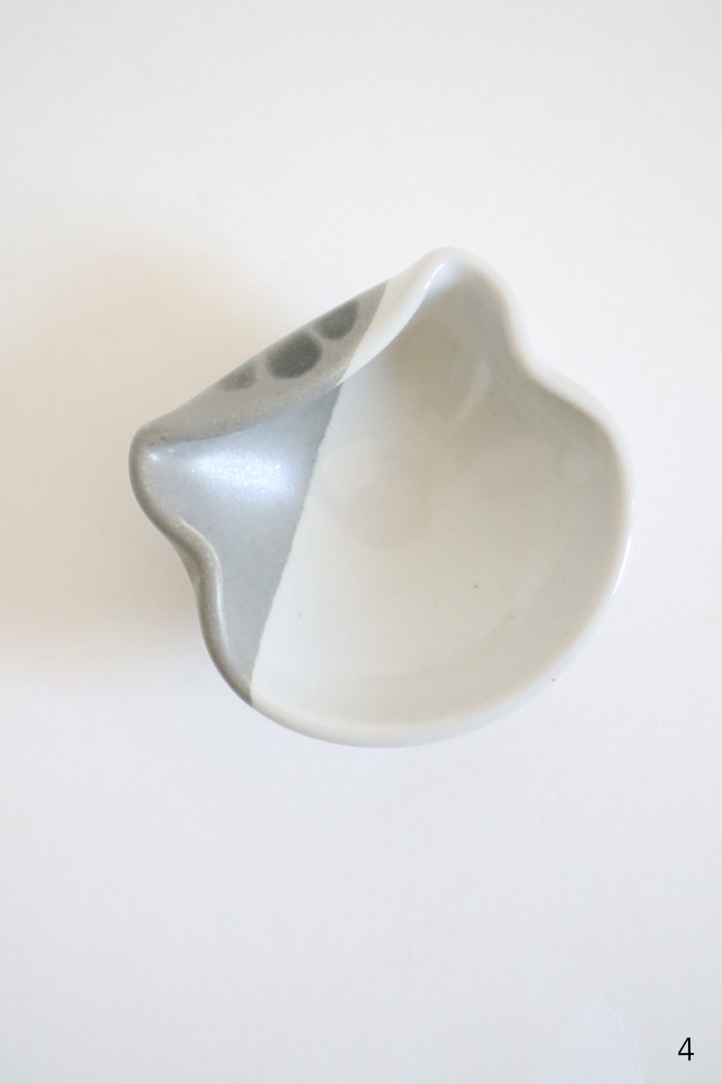small gray & white cat dishes