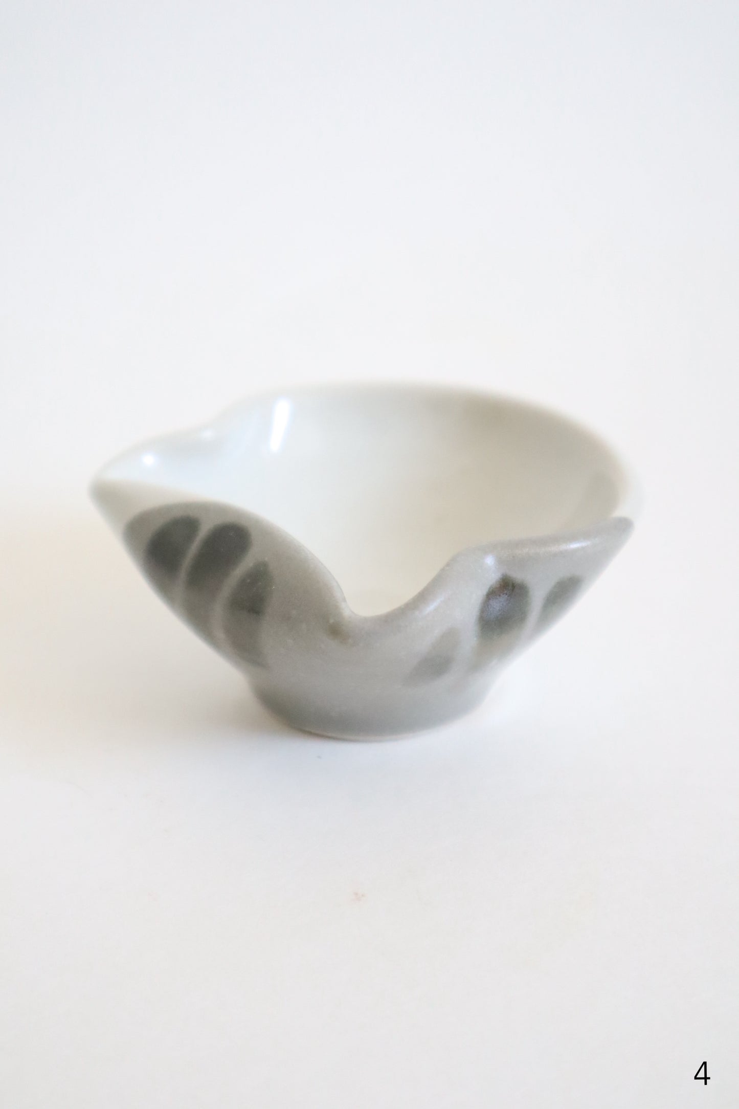 small gray & white cat dishes