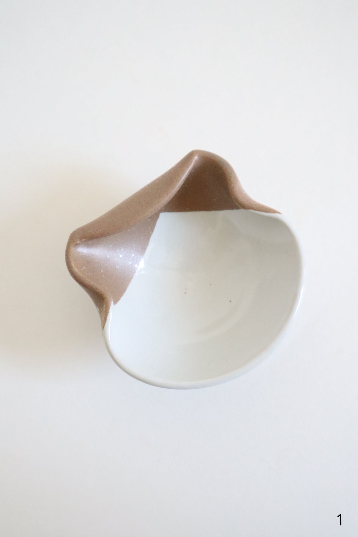 small brown & white cat dishes