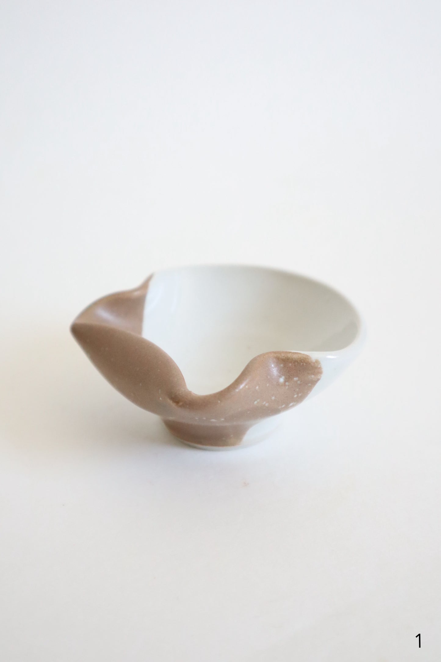 small brown & white cat dishes
