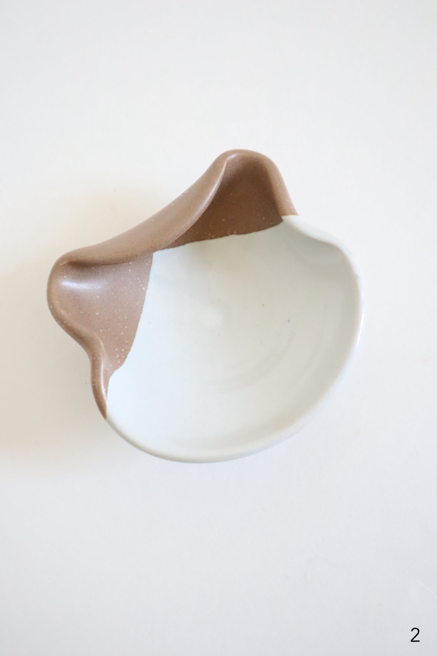 small brown & white cat dishes